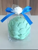 Yeşil renk istiridye görünümlü Kokulu Doğal yapım Dekoratif  mum thumbnail 2