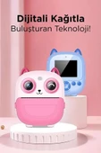 Dijital Video Fotoğraf App Destekli Çocuk Kamerası Termal Resim Kağıt Baskılı Yazıcı Pembe thumbnail 5