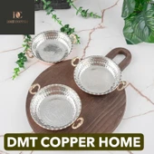 Bakır Kahvaltılık Tabak Tava Model Mini 3'lü Set Kırmızı - 6