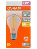 (1 Adet) Osram 6,5W (60W) 2700K (Sarı Işık) Dim Edilebilir E27 Duylu (Kalın Duy) Led Şeffaf Ampul thumbnail 1