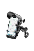 Gidon Bağlantılı Güneş Ve Yağmur Korumalı 360° Derece Ayarlanabilir Motosiklet Bisiklet Telefon Tutucu thumbnail 1