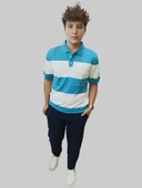 Erkek Beli Lastikli Bağcıklı Çakıl Taşlı  Patlı Lacivert Jogger Pantolon - 2