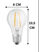 (3 Adet) Osram 6,5W (60W) 2700K (Sarı Işık) Dim Edilebilir E27 Duylu (Kalın Duy) Led Şeffaf Ampul thumbnail 3