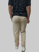 Erkek Battal Beli Lastikli Bağcıklı Çakıl Taşlı Patlı Krem Jogger Pantolon - 6
