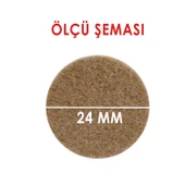 Yapışkanlı Yuvarlak Keçe Masa Sandalye Parke Zemin Ayak Koruyucu Kaydırmaz Keçesi 24 mm (33'LÜ PAKET) thumbnail 2