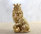 Polyester Dekoratif Taçlı Aslan Figürü Alk2574 - 1