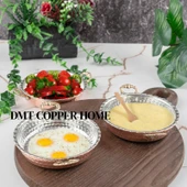 Bakır Kahvaltılık Tabak Tava Model Mini 3'lü Set Kırmızı - 2
