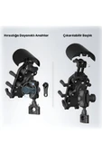 Gidon Bağlantılı Güneş Ve Yağmur Korumalı 360° Derece Ayarlanabilir Motosiklet Bisiklet Telefon Tutucu thumbnail 3