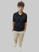 Erkek Beli Lastikli Bağcıklı Çakıl Taşlı Patlı Krem Jogger Pantolon - 2