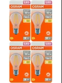 (4 Adet) Osram 6,5W (60W) 2700K (Sarı Işık) Dim Edilebilir E27 Duylu (Kalın Duy) Led Şeffaf Ampul thumbnail 1