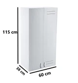 Omnipazar CLK-629 Plastik Kombi Kabini Dolabı 2 Kapaklı Beyaz thumbnail 2