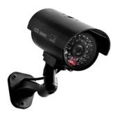 Petinka® Duvara Monte Edilebilen Kırmızı Işıklı Siyah Sahte Güvenlik Kamerası Fake Kamera - 1