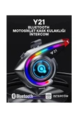 Y21 Rgb Işık Efektli Intercom Bluetooth Motosiklet Kask Kulaklığı Intercom Kulaklık thumbnail 1
