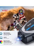 Q29 Motosiklet Kask Bluetooth Kulaklık Eşleşmeli 1080p Kamera Geniş Açı Su Geçirmez Intercom - 4