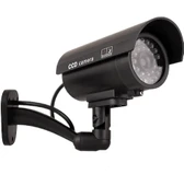 Petinka® Duvara Monte Edilebilen Kırmızı Işıklı Siyah Sahte Güvenlik Kamerası Fake Kamera - 3