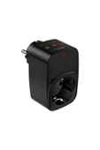 Tekli Yüksek Voltaj Korumalı Duvar Prizi 2x Type-c 1x Usb Çıkışlı Priz Grup Priz Çoğaltıcı Siyah - 1
