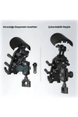 Gidon Bağlantılı Güneş Ve Yağmur Korumalı 360° Derece Ayarlanabilir Motosiklet Bisiklet Telefon Tutucu thumbnail 3