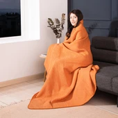 Pamuk Battaniye Tek Kişilik Tv Battaniyesi 150x200cm Kremit thumbnail 3