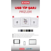 Exen Uzmlight Exen Karell Füme Topraklı Priz thumbnail 4