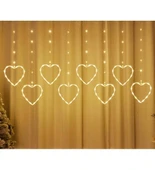 Kalpli Perde Led Işıklar, Sevgililer Günü Romantik Led Aydınlatma thumbnail 1