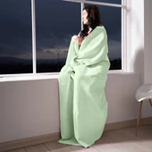 Pamuk Battaniye Tek Kişilik Tv Battaniyesi 150x200cm Mint Yeşili thumbnail 3