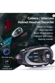 Q29 Motosiklet Kask Bluetooth Kulaklık Eşleşmeli 1080p Kamera Geniş Açı Su Geçirmez Intercom - 3