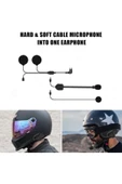 Mikrofonlu Motosiklet Kaskı Kulaklığı Tam/yarım Yüz Kaskları İçin 2’si 1 Arada Kulaklık Seti - 3