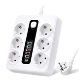 Hp-h04 3000w 10amper 6’lı 2metre Uzatma Kablolu Çoklu Termal Akım Priz thumbnail 2