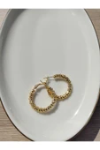 Gold Altın Sarmalı Halka Küpe - 1