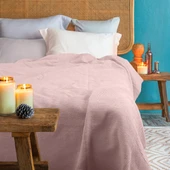 Pamuk Battaniye Tek Kişilik Tv Battaniyesi 130x170cm Pembe thumbnail 1