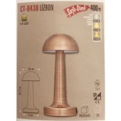 Cata Ct-8430 Retro Bakır Dokunmatik Şarjlı Led Masa Lambası thumbnail 4