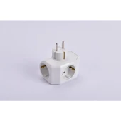 Viko Yonca Plus Beyaz Üçlü Topraklı Priz thumbnail 1