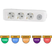 Viko 3'lü Priz Anahtarlı Topraklı Klemensli Çocuk Kilitli thumbnail 2