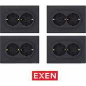 Exen karell Füme Ikili Topraklı Priz (4ADET) thumbnail 1