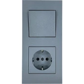 Ovivo Grano Füme Anahtar Topraklı Priz Set thumbnail 2