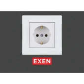 Exen Beyaz Topraklı Priz - 1