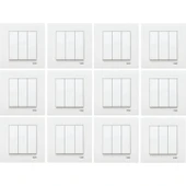 Viko Karre 12 Adet Üçlü Anahtar Çerçeveli - Beyaz thumbnail 1