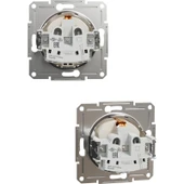 Schneider Asfora Beyaz Topraklı Priz 10 ADET - Çerçeveli thumbnail 3