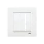 Viko Karre 12 Adet Üçlü Anahtar Çerçeveli - Beyaz thumbnail 2