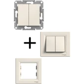 Schneider Electric Schneider Asfora Krem Vavien+ Vavien (Çerçeveli) - 1