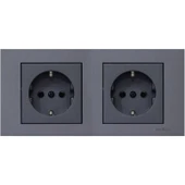 Ovivo Grano Füme 2'li Set Topraklı Priz + Topraklı Priz thumbnail 1