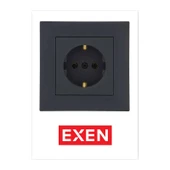 Exen Uzmlight Exen Karell Füme Topraklı Priz (10ADET) - 2