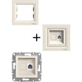 Schneider Asfora Krem 1*RJ11 Nümeris Telefon Prizi 4 Kontaklı - Çerçeveli thumbnail 1