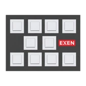 Exen Beyaz Modül+Kapak | Anahtar 10 Adet Çerçeveli - 1