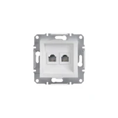 Schneider EPH4270121 Asfora Beyaz Çerçevesiz 2XRJ11 4 Kontak Telefon Prizi thumbnail 1