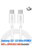 EXENAR Samsung S22 - S22 Ultra UYUMLU Şarj Kablosu Hızlı Şarj Type C Kablo 60W Süper Hızlı Şarj Destekler thumbnail 1