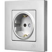 Günsan Elektrik Eqona Gümüş Topraklı Priz - 2