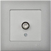 Günsan Elektrik Eqona Gümüş Tekli Uydu Prizi F Konnektörlü (Geçişli-Sonlu) thumbnail 1