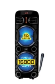 EXENAR Büyük Boy Bluetooth Hoparlör PMP0 16800W Speaker 8.5X2 WOOFER Mikrofonlu Parti Boy Hoparlör 1800 mAh thumbnail 1