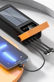 EXENAR Güneş Enerjili 50.000 mAh Powerbank Hızlı Şarj Kamp Ledli Işıklı Powerbank Kendinden Kablolu Solar - 4